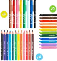 BIC Kids Memory Game Estuche Viaje: Lápices, Ceras, Rotuladores, Juego de Memoria 32Piezas - Colores Surtidos, Caja de64 - details 0