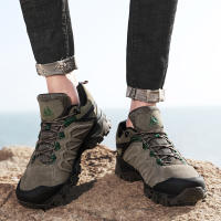 Zapatos De Senderismo De Cuero HIKEUP De Alta Calidad Duraderos Para Hombres Deportes Al Aire Libre Trekkng Subida Escalada Caza Zapatillas Negros Grises Caqui Tallas 40-45 - details 10