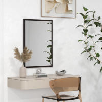 HOMCOM Espejo Rectangular Espejo de Baño 50x70 cm Espejo de Pared Decorativo para Salón Entrada Pasillo Horizontal o Vertical Negro - details 1