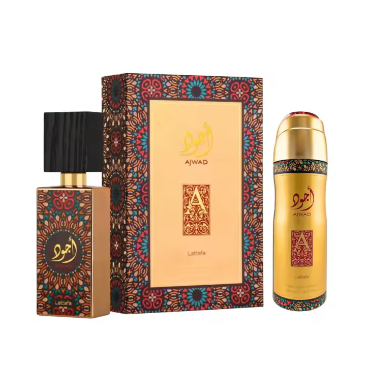 Lattafa Set Perfume Ajwad 60ml+ Desodorante 250ml Lacosvi Set De Perfumes Arabes Originales - 1