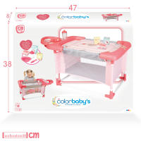 COLORBABY - Juguete 3 en 1 para muñecas: cuna, cambiador y trona con accesorios, ideal para muñecos de 32 cm, juego infantil multifuncional, para niños a partir de 3 años, incluye accesorios para el cuidado de muñecos, diseño práctico y educativo - details 6