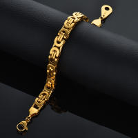 Pulsera De Cadena Punk Bizantina De 8mm En Color Oro Acero Inoxidable Para Hombres Y Mujeres Joyería Vintage De Moda Regalo - details 4
