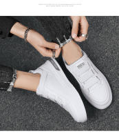 Zapatos Vulcados Para Hombre Malla Transpirable Cuero PVC Antideslizante Cómodo Suela Gruesa Talla Grande Zapatillas Blancas - details 18
