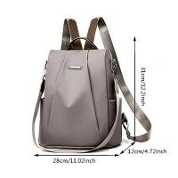 Nueva Mochila Multifuncional Para Mujeres Casual De Nylon Color Sólido Escuela Bolso De Viaje Con Correa Desmontable Para Niñas - details 10