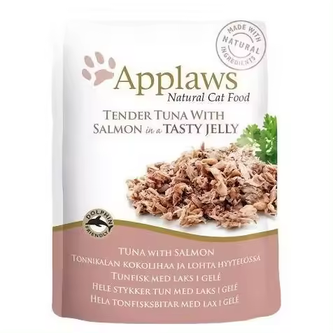 Applaws Sobre Gatos Adultos En Gelatina Filete De Atún Y Salmón - 16 X 70 Gr - 1