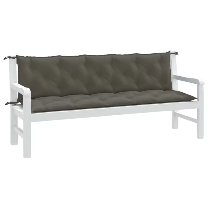 Fundas Banco Jardín 2 UDS lienzo gris melange oscuro 180x50x7 cm - 1