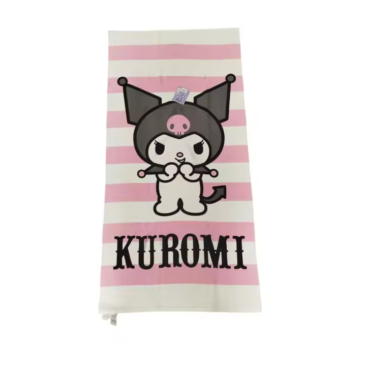 🖤🎀Toalla de Microfibra Kuromi - My Melody -Sanrio - Producto oficial Disney - Secado rápido con tus Personajes Favoritos como Mickey y Stitch - Toalla de Playa y Baño Multiusos - Mommata - 1
