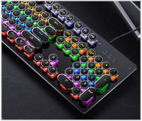 Teclado Mecánico Retro Punk Con Switch Azul Negro Marrón 104 Teclas USB RGB Backlit Para Juegos Y PC Laptop - details 11
