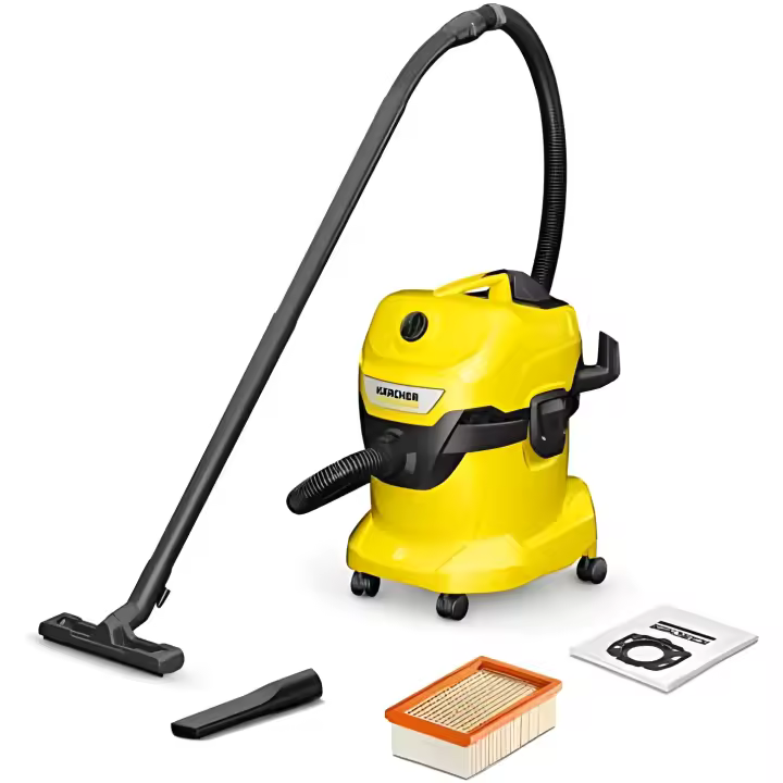 Aspirador en Seco y Húmedo Kärcher WD 4 V-20/5/22 - 1000 W - 20 L - Filtro Plegado Plano - 1