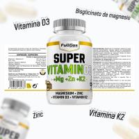 FULLGAS - Super Vitamina D3  Magnesio, Zinc, D3 y K2  120 cápsulas- ---10% comprando 2 unidades---Combinación sinérgica de vitamina D3, magnesio bisglicinato, vitamina K2 y zinc en cápsulas vegetales. Apta para veganos, sin gluten ni lactosa. - details 3