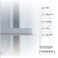 Marco Luminoso Empotrable LED RETETA GSC Evolution 60x60 40W Luz Blanca 6000K 4400 Lúmenes - Eficiente Energéticamente - details 6