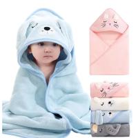 Toalla De Baño Para Bebé Suave Cálida Manta De Envolverse Para Niña Y Niño De Coral Poliéster Abrazo Caliente Para Recién Nacidos Y Niños Pequeños Con Gorro - details 0