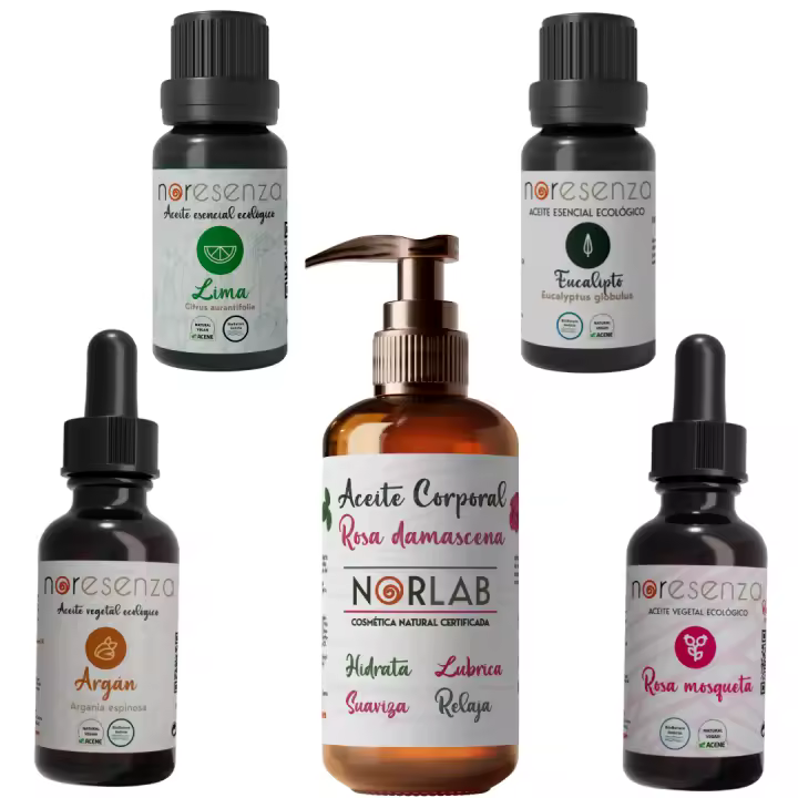 NORESENZA - Pack hidratación y aromaterapia. Rosa Mosqueta,Árbol del té,Lavanda,Argán,Camelia,Eucalipto,Naranja dulce - 1