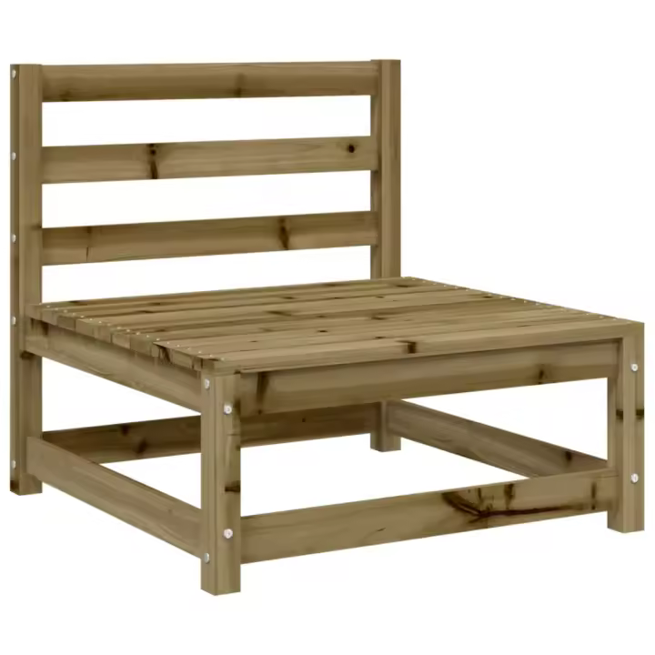 vidaXL Sofá jardín sin reposabrazos madera pino impregnada 70x70x67 cm - 1