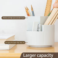 Soporte Para Lápices Multifuncional En Blanco Organizador De Escritorio Para Oficina Con Secciones Y Capas Giratorio Herramientas De Belleza Suministros De Papelería - details 1
