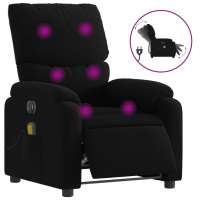 vidaXL Sillón reclinable de masaje eléctrico tela Gris claro, Gris oscuro, Negro Sillon Dormitorio Sillon Comodos Silla Relax Sillón Sofá - details 6