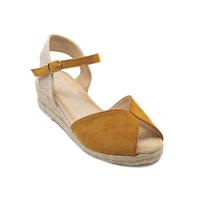 Calzados soraia, Sandalia de antelina y plataforma de yute, espardeñas de cuña, para mujer. - details 38