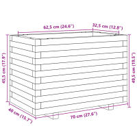 vidaXL Jardinera madera maciza de pino blanco 70x40x49,5 cm - details 7