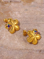 Pendientes de Maple inoxidable de la Flor del Pivot priionero para las mujeres de Oro de Plata con inclusiones de color Multi Zircon Pendientes de las mujeres Cute Girls Ear Cuff - details 13