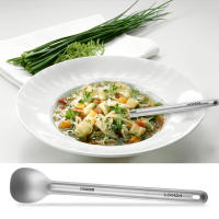 Lixada Cuchara De Titanio 15g Con Mano Larga Para Camping Y Picnics Utensilio De Acampar Portátil Ultraligero Para Comida - details 14