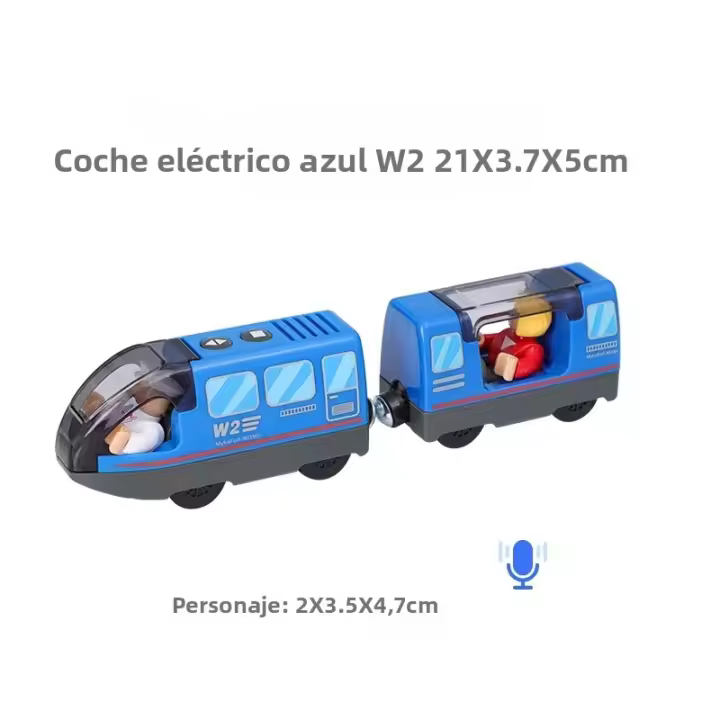 Juego De Tren Eléctrico Interactivo Para Niños Con Trazado Magnético Y Carriles De Acero Fundido Set De Diversión En Madera - 1