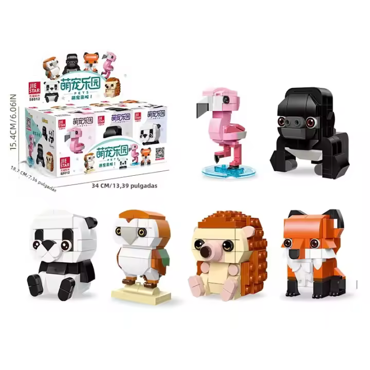 Bloques De Construcción Mini Animales 639PCS Ostrich Fox Panda Mascotas Adorables Micro Bloques Modelo Juguetes Para Niños Regalo De Cumpleaños Y Fiestas - 1