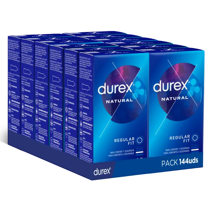 Durex - Preservativos Natural, el clásico de durex, para Mayor Sensación Pack 144 condones para un sexo seguro - 1