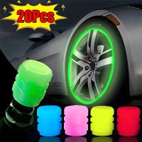 Luminous Valve Caps Para Coche Y Motocicleta ABS Fluorescentes Noches Decorativas Protección De Tornillos De Rueda Accesorios De Coche Universal - details 0