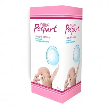 Discos absorbentes lactancia de algodón 30 uds. Indasec - 1
