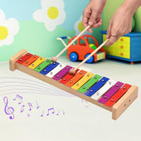 Glockenspiel De 15 Notas Con Base De Madera Y Barras De Aluminio Colorido Instrumento Musical Educativo Con 2 Martillos Regalo De Percusión - details 0