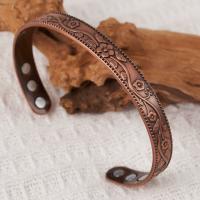 Pulsera Magnética Retro Con Anillo Flor Ajustable Para Hombres Y Mujeres Plated Anciano Cobre Rojo Pulsera De Cuff De Aleación De Zinc - details 0