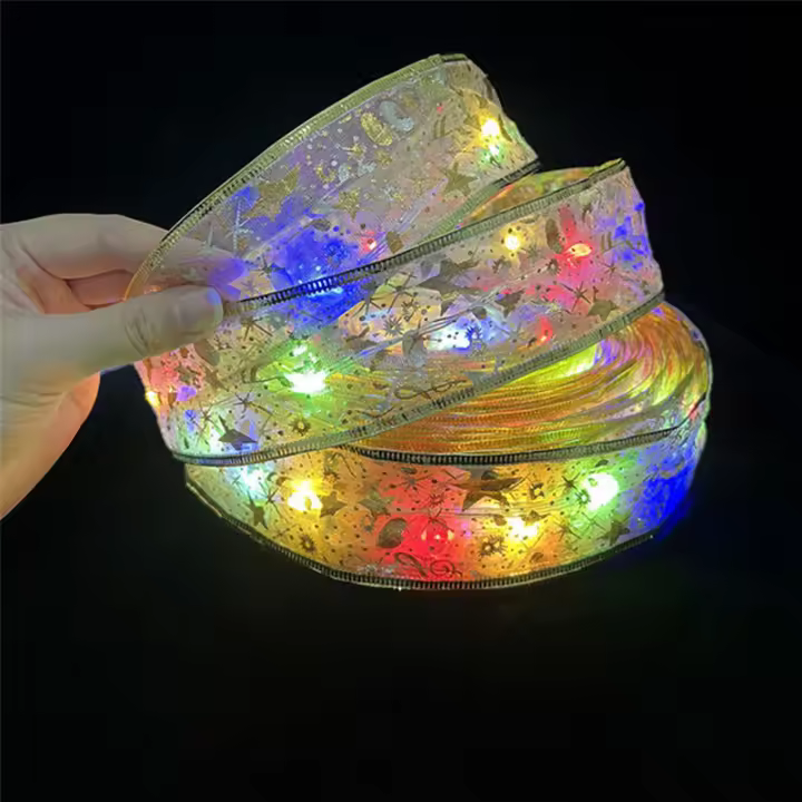 Cadena De Luces LED Con Corbata De Navidad 2025 Decoración De Árbol De Navidad Y Bodas Brillante Para Dormitorio Y Fiestas De Año Nuevo - 1