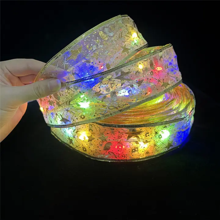 Cadena De Luces LED Con Corbata De Navidad 2025 Decoración De Árbol De Navidad Y Bodas Brillante Para Dormitorio Y Fiestas De Año Nuevo - 1