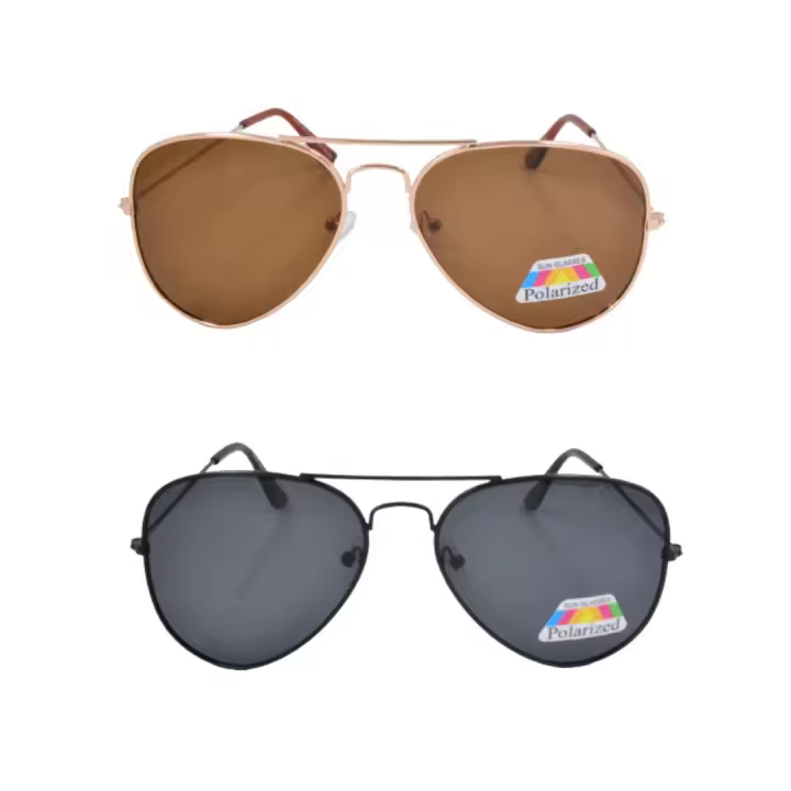 2 Pares Gafas de Sol Aviador Polarizadas, Protección UV400 Hombre y Mujer Clásico - 1