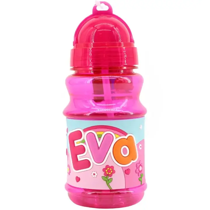 PLUS HOME Botella Agua con Nombre para Niños 350 Ml a Prueba de Fugas Sin BPA - 1