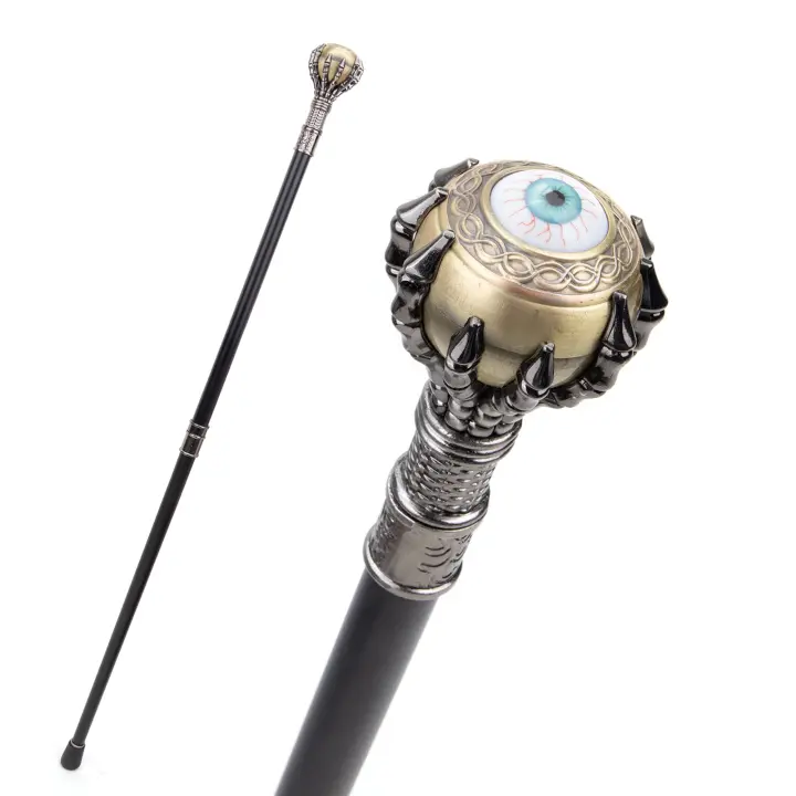 Bastón De Caminar Con Decoración De Ojo Sangrante Estilo Steampunk Para Hombre Luxurious 93cm Con Punta De Goma Material De Acero - 1