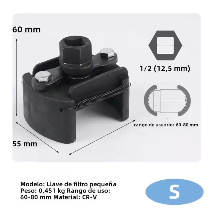 Llave De Filtro De Automóvil U-Múltiple Y Doble Garra Para Desmontaje De Filtros De Aceite De Coche Herramienta Ajustable De Acero Crimésiano - 1