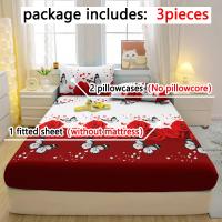 Juego De Sábanas Modernas Y Sencillas Con Patrón De Plantas Y Flores 3 Piezas Sábanas Acabado Mate Cubierta De Cama Para Dormitorio Material 100% Poliéster - details 1