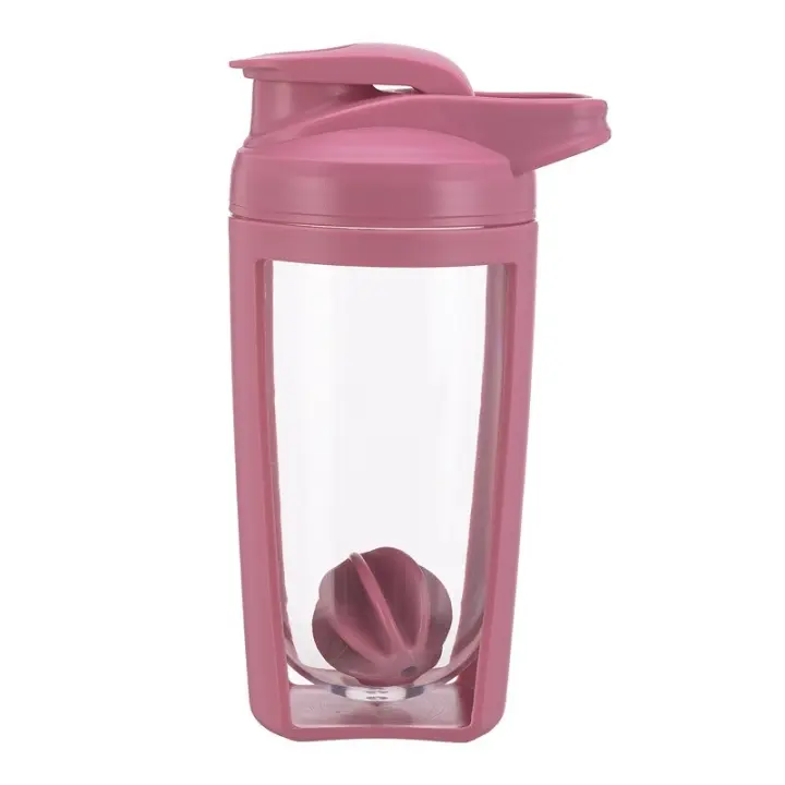 Botella De Deporte 550ML Mezcladora Portátil Para Café Leche Y Proteína Cubo De Batido Sellada Y Antigoteo En Color Rosa/Azul/Cafe - 1