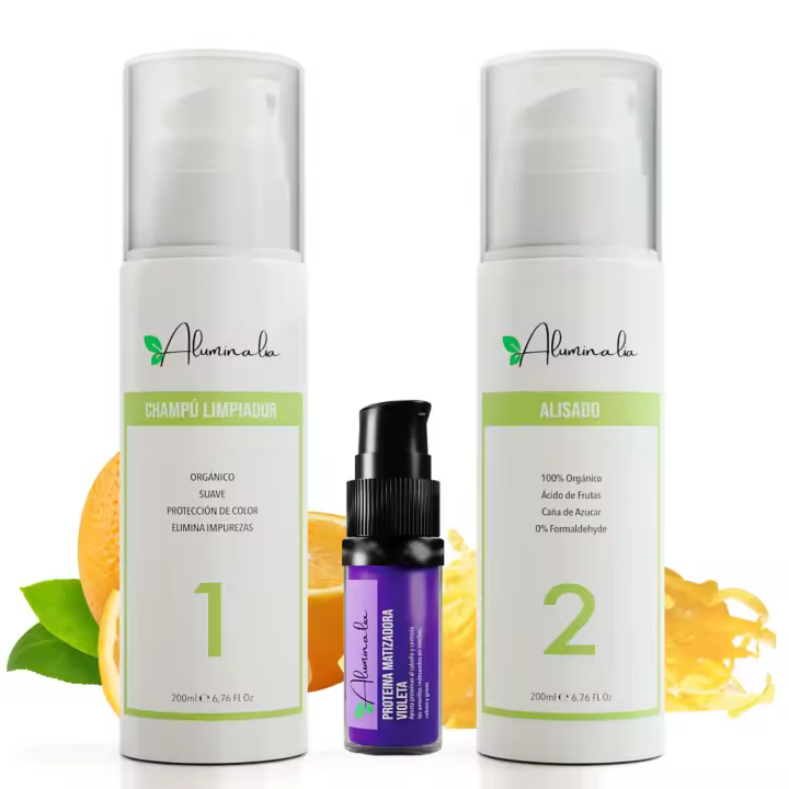 Alisado Orgánico Cabello Especial Rubios Decolorados Mechas y Canas [200 ml] - 100% Sin Formol, Sin Sulfatos, Nutre, Hidrata, Repara la Cutícula y Alisa, 0% Frizz Aluminalia - 1