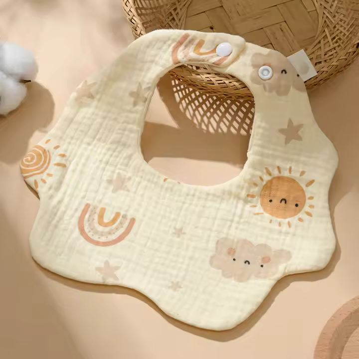 Babero De Algodón Para Bebé Anti-vómito 360 Grados Toalla De Saliva Para Recién Nacidos De Color Madera Sin Sexenio - 1