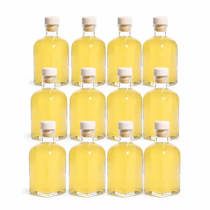 Botella de Cristal 125ml y 250ml | Tapón Corcho Sintético | Pack 12, 20, 40, 60 y 80 Unidades | Frasca de Cristal Grueso y Resistente | Cierre a Presión | Hostelería, Bar, Restaurantes, Hoteles, Cafeterías | Botella de Aceite, Bebidas, Agua - 1