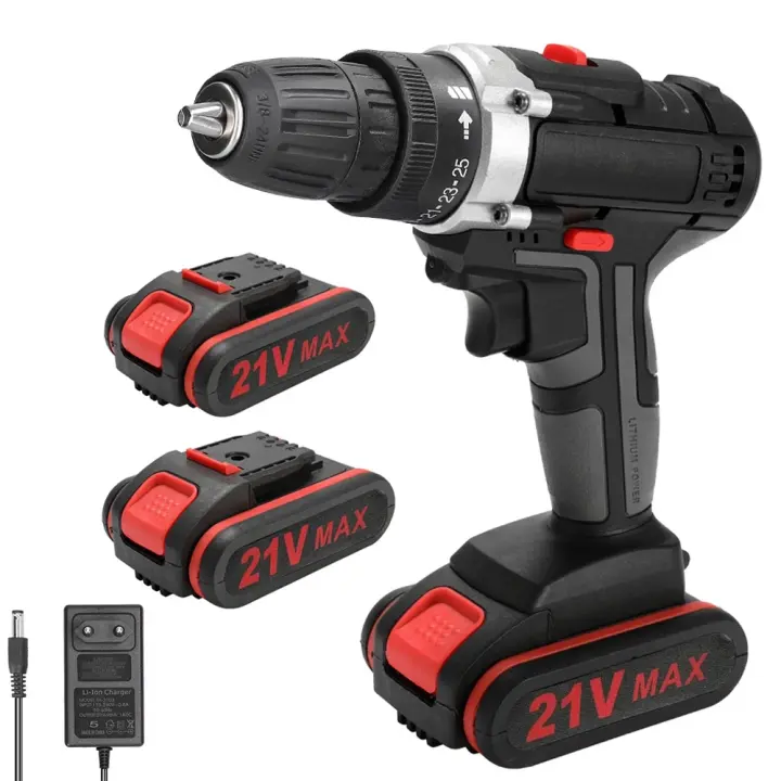 21V Cordless Impact Drill 650W High-Power Brushed Motor Electric Drill 2-Speed Adjustable 40N.m Electric Screwdriver Power Tool - 1
