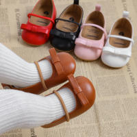 Zapatillas MYGGPP Para Bebés Niñas Zapatos De Boda Y Fiesta Princesa Con Lazo Cierre Elástico Material Superior De Cuero Todas Las Estaciones - details 1