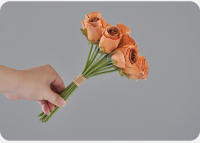 Bouquet De Rosas Rosa De 24CM Decoración Para El Hogar Propiedades Fotográficas Guía De Carretera Para Boda Flores Artificiales - details 40