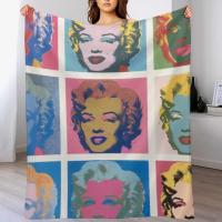 Manta De Tela De Coral Warhol Marilyn Monroe Estampado Para Sofá Cálida Y Pesada Manta De Viaje Impermeable Antipelusa Portátil Para Adultos - details 8
