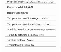 Sensor De Temperatura Y Humedad Zigbee IHSENO Compatible Con Alexa Google Home Tuya Smart Life Monitoreo En Tiempo Real Para Inteligencia Artificial - details 0