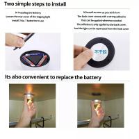 2Pcs Luz Nocturna LED Inalámbrica Con Pilas Incluidas Luz De Emergencia Al Presionar La Mano Para Cama Pequeña Y Lectura - details 3