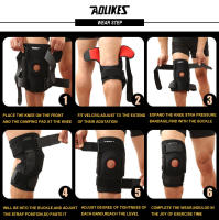 AOLIKES Protector De Rodilla Para Ciclismo Y Senderismo Con Placa De Aluminio Removible 4 Correas Para Montañismo Restauración De Articulaciones Del Rodillo - details 2
