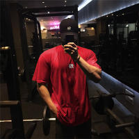 Camiseta De Algodón Para Hombre Con Mangas Cortas Deportiva Para Fitness Y Running Camiseta Suelta De Entrenamiento Masculina - details 6